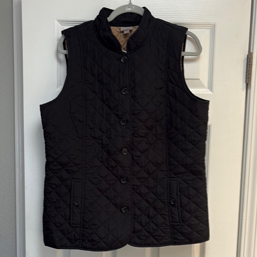 J.Jill Quilted Black Women's Vest